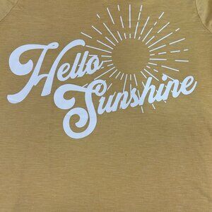 Hello Sunshine Mustard Yellow V-Neck T-Shirt Womens Size 14/16W